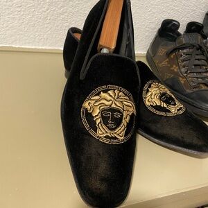 Versace Black and Gold Loafers